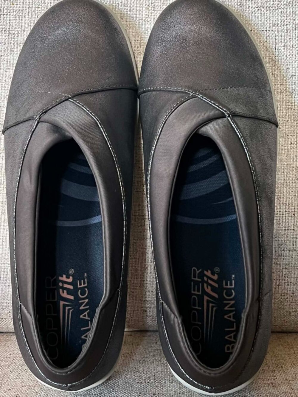 New Copper Fit Slip-On Sneakers Lightweight Steel Grey Size 9.5